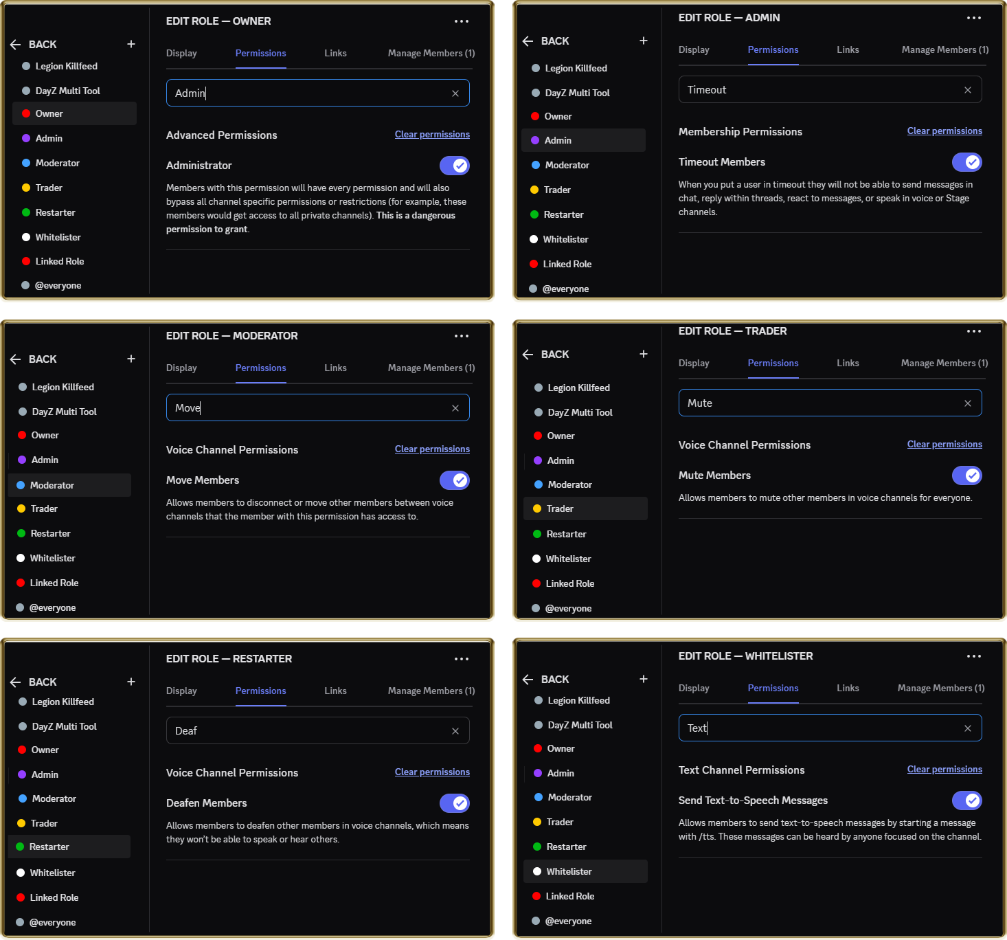 Discord permission roles for Legion Killfeed